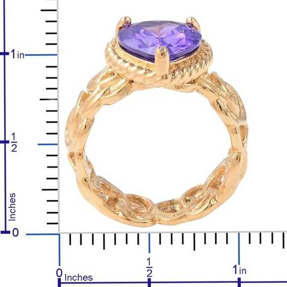 Purple HEART CZ  Diamond RING NWTS - Picture 7 of 7
